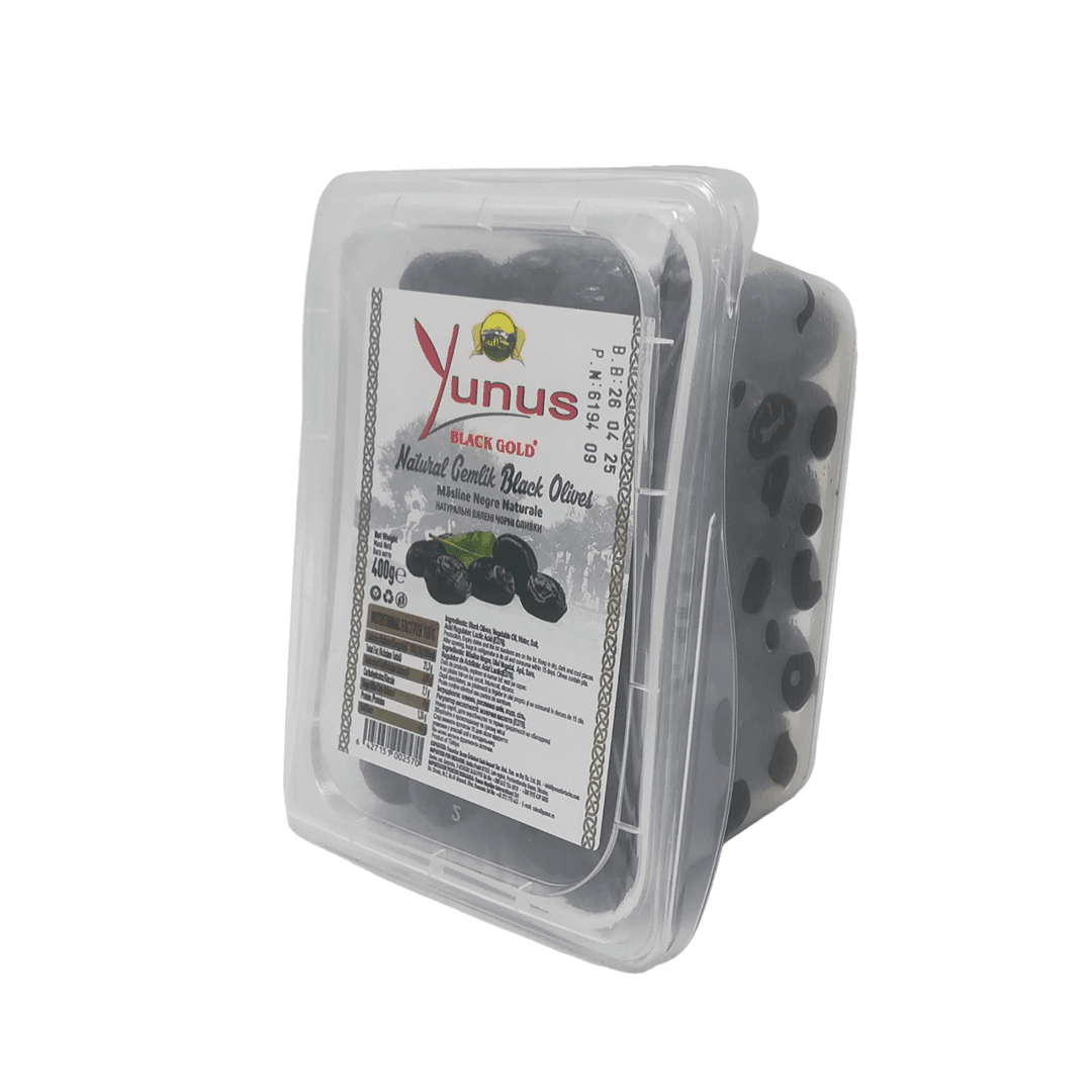 Yunus Natural Wrinkled Gemlik Black Olives 400g