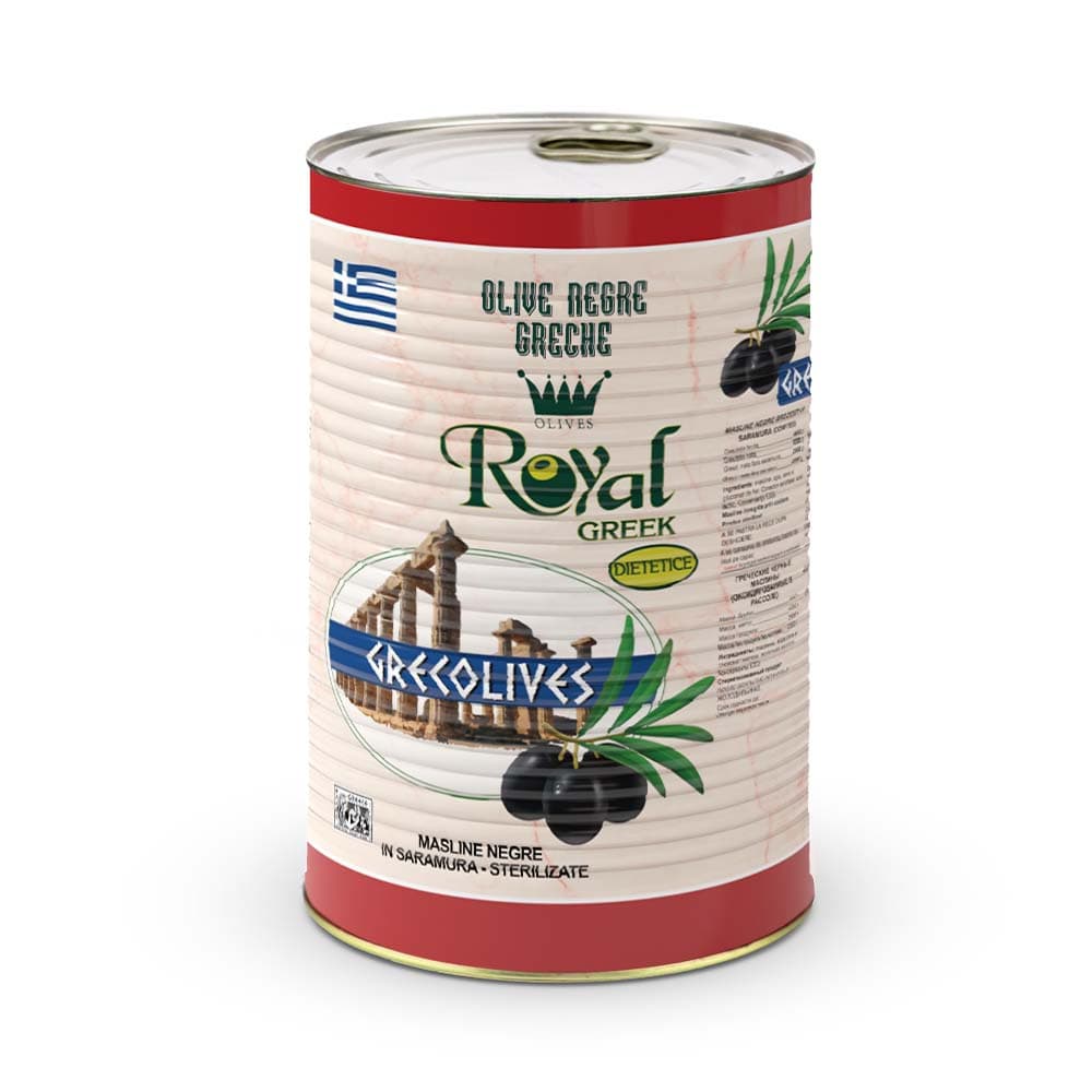 Royal Black Atlas Olives 2.5kg - Greece, Mildly Salted