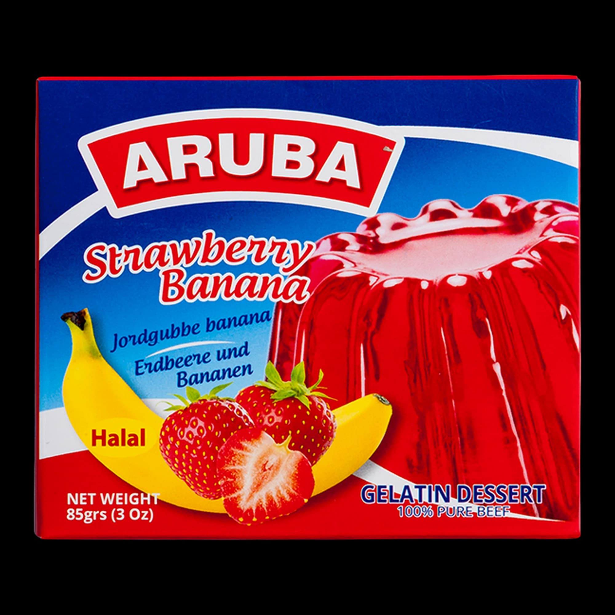 حلى جيلي بنكهة الفراولة والموز من أروبا