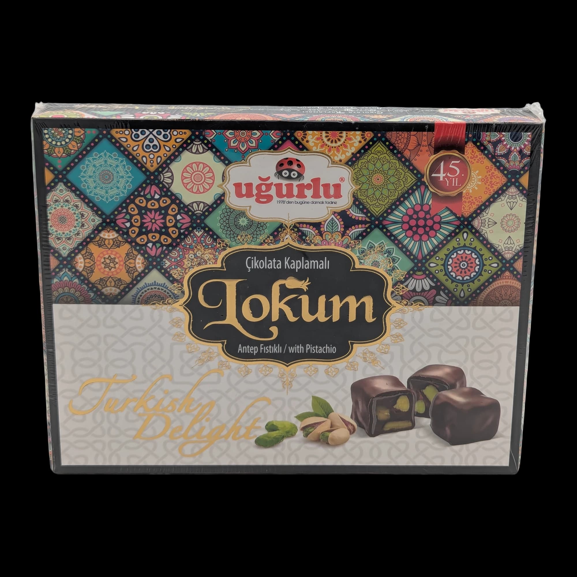 Rahat acoperit cu ciocolată și fistic