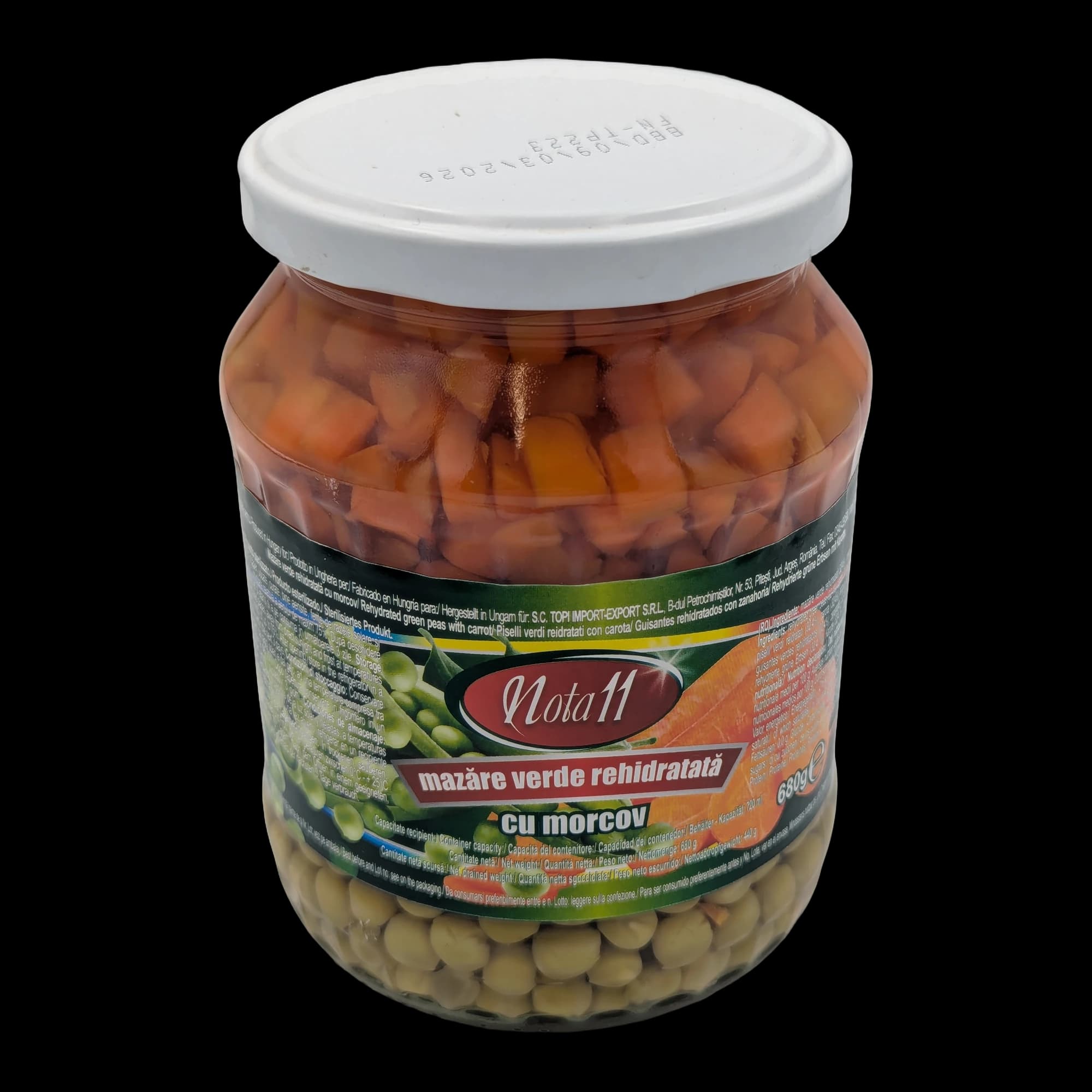 Rehydrated Green Peas with Carrot