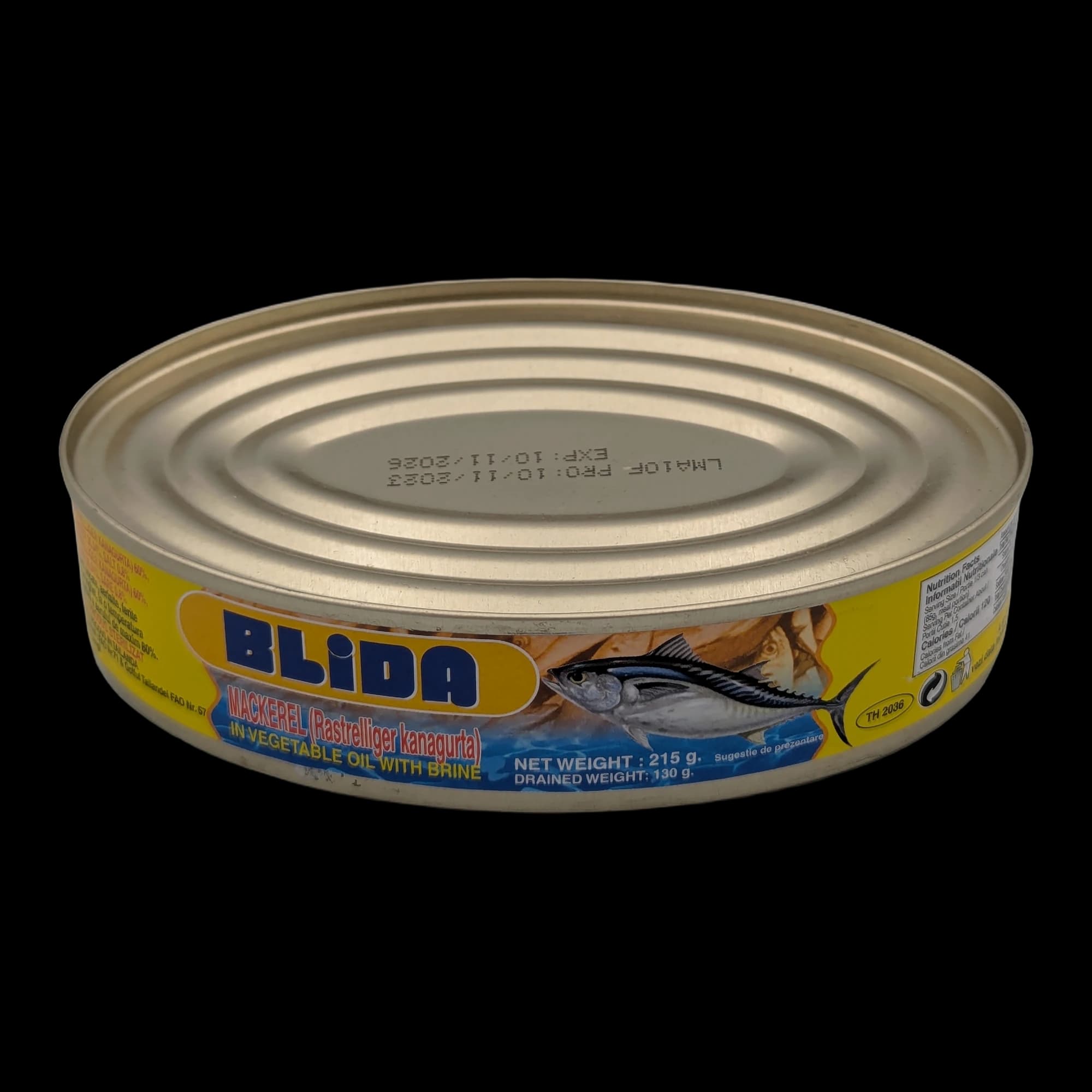 Macrou (Rastrelliger kanagurta) în ulei vegetal cu saramură