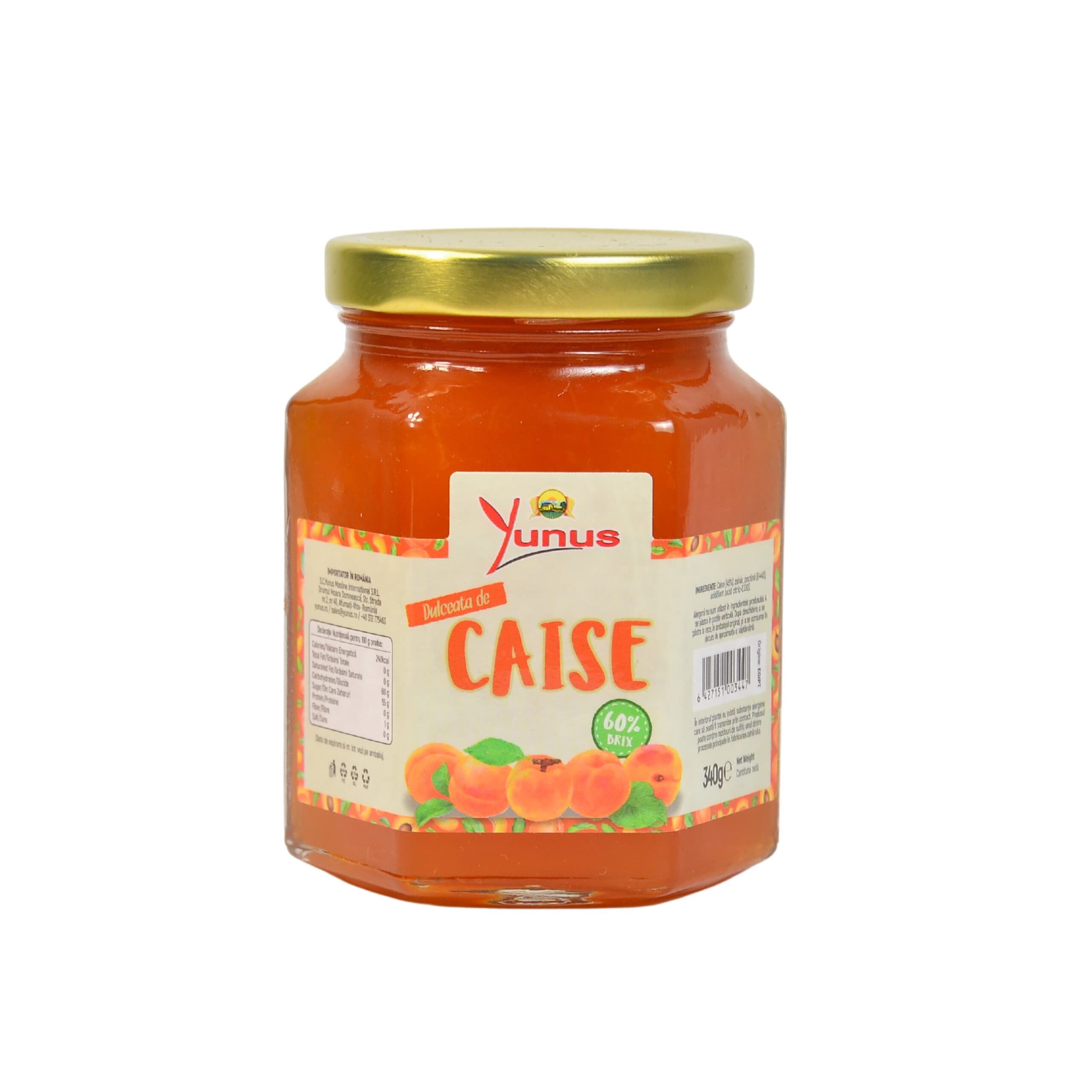 مربى المشمش من يونوس بنسبة بريكس 60% في برطمان 340 جم