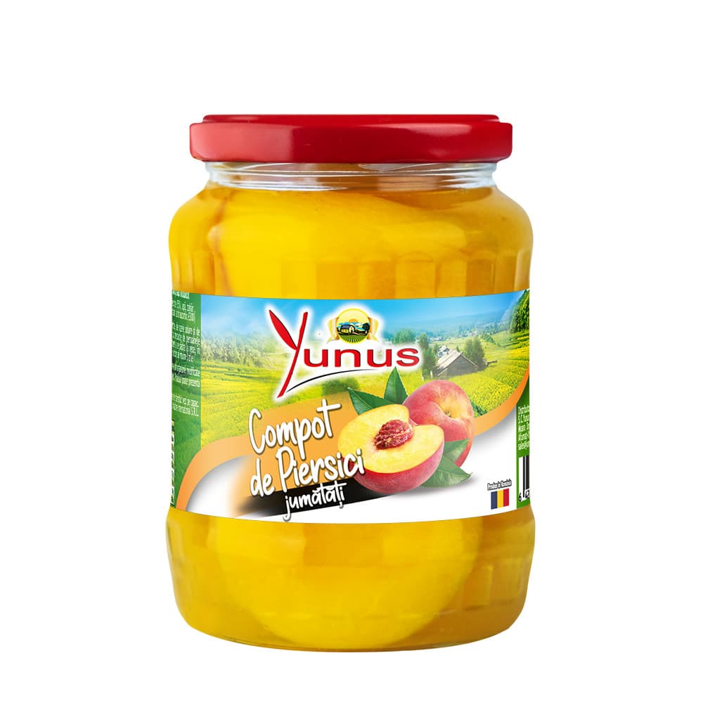 Yunus Peach Halves Compote Jar 680g